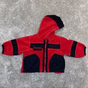 Columbia‎ Fleece Red and Black Jakcet Size 12 Months